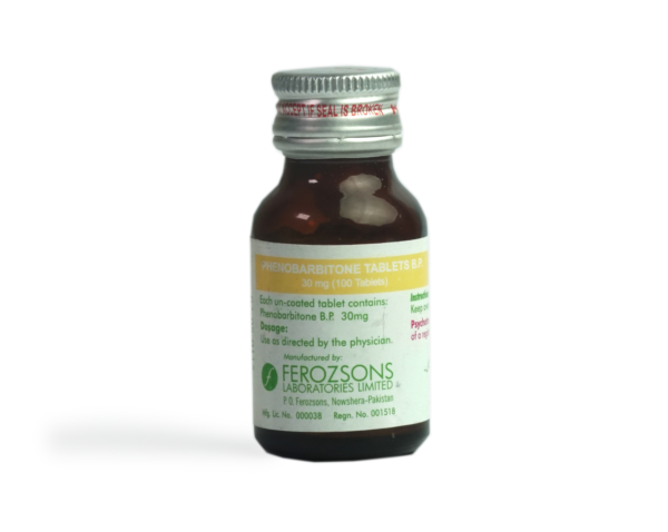 Phenobarbitone- 30mg One bottle contains 100 tablets.